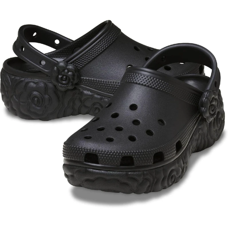 Crocs, Women, Classic Platform Bloom Clog, Black, 6 UK Women