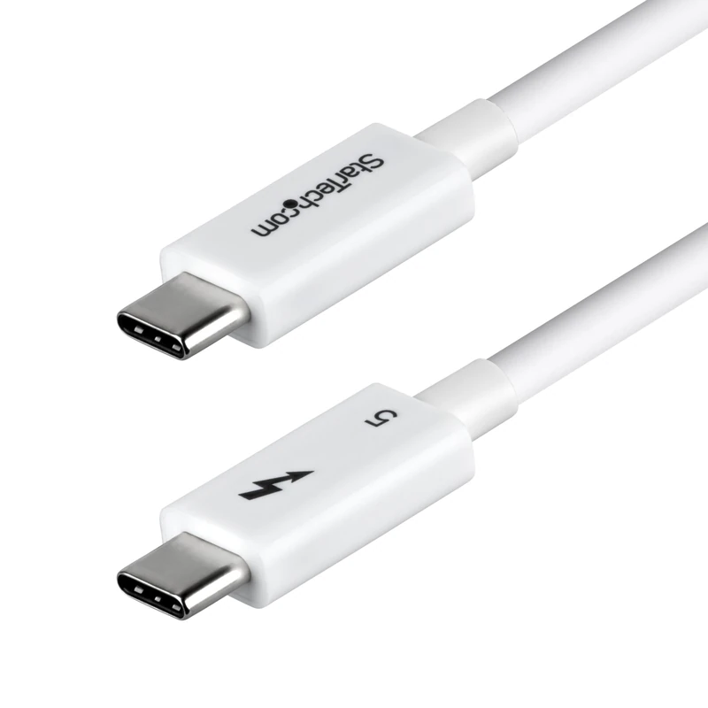 StarTech.com 3ft (1m) Thunderbolt 5 Cable, 80Gbps/120Gbps, 240W PD, 8K 60Hz, Thunderbolt Certified, TB5/TB4/USB4/USB-C - White