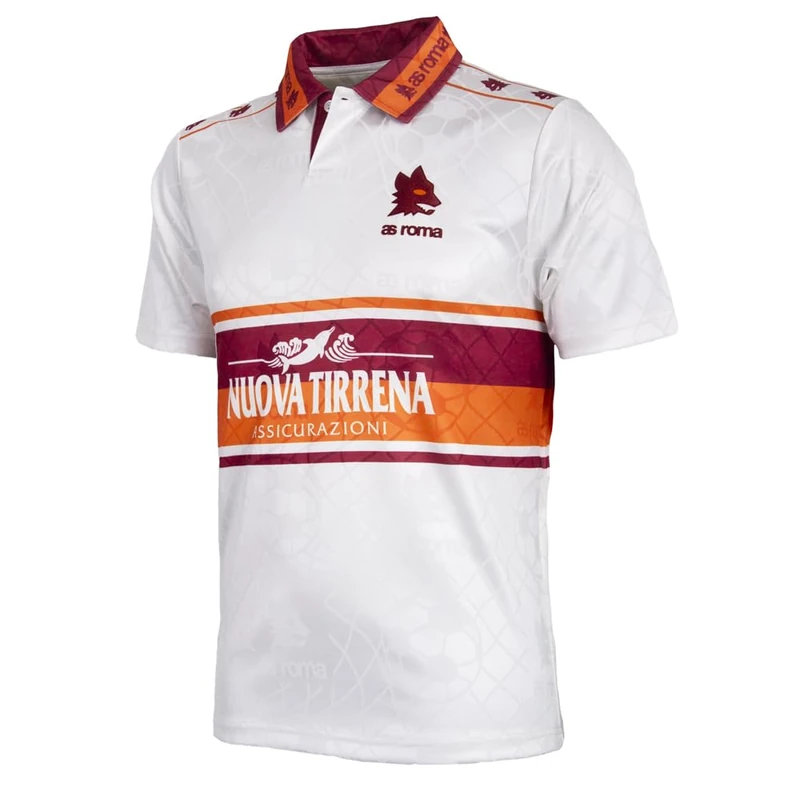 AS Roma AS Roma 1994-95 Away Retro Football Shirt Unisex - Adult (Pack of 1), White, XXL-3XL