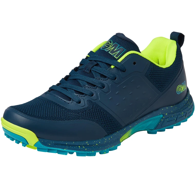 Gunn & Moore GM | All Rounder Cricket Shoe | Aion | Premium Breathable Microfibre PU Upper | Two-Tone TPU Outsole | Moulded Pimples for Excellent Grip | Size UK 7 EU | Navy - Image 1