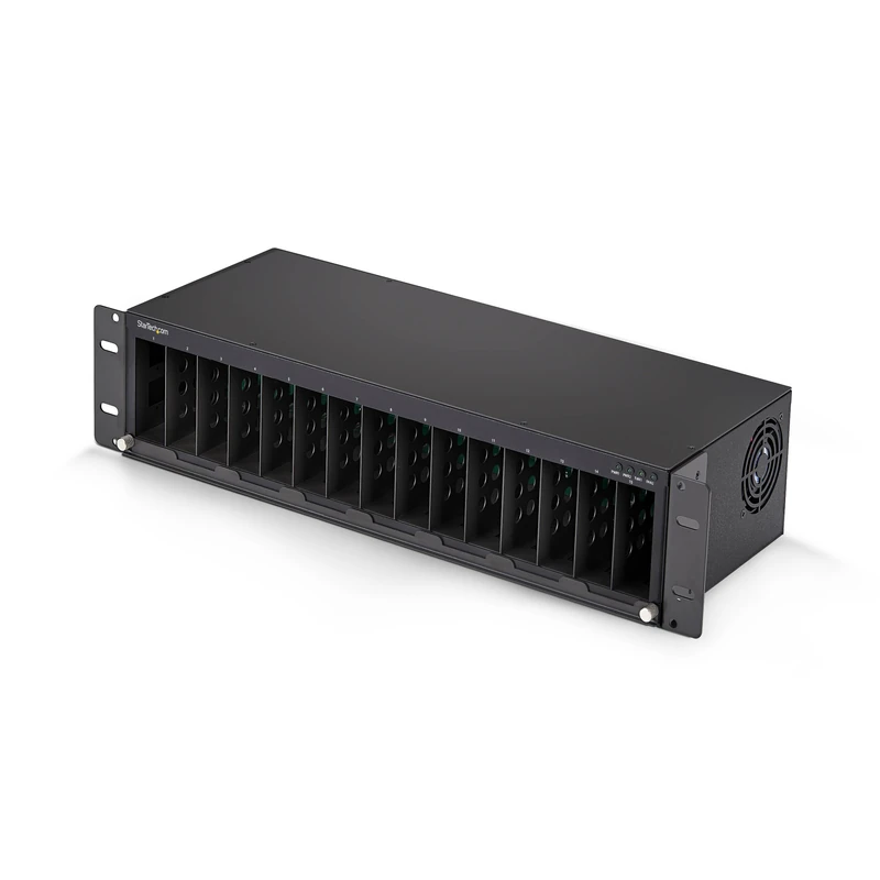 StarTech.com 15-Slot Unmanaged Media Converter Chassis, 19in Rackmount for MCM Media Converter Series, Active Cooling, TAA