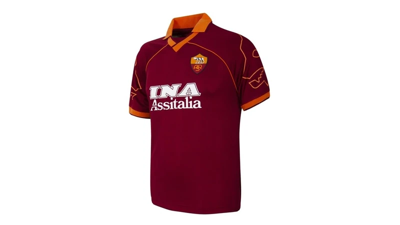 AS Roma AS Roma 1999-00 Retro Football Shirt Unisex Adult T-Shirt (Pack of 1), red, XXL-3XL