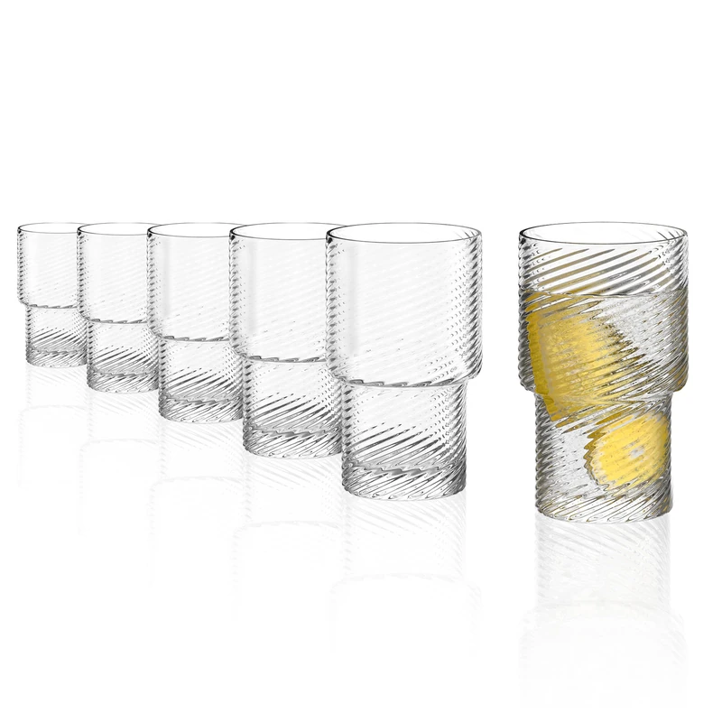 Stölzle Lausitz Berlin Universal Glasses Set of 6, 313ml – Elegant Crystal Cocktail Glasses – Versatile Water Glasses for Juice, Spirits & Long Drinks – Dishwasher Safe, Made in Germany