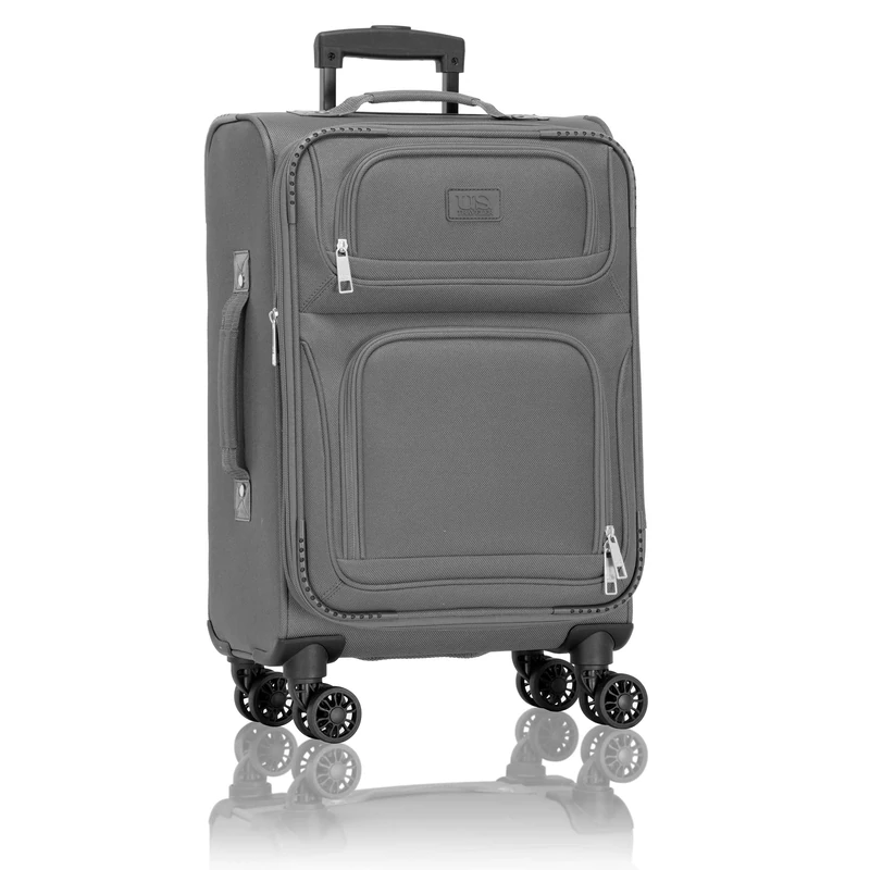 U.S. Traveler Rio Lightweight Softside Rolling Carry-on Suitcase, Light Gray, 4-Wheel Single, U.s. Traveler Rio Lightweight Softside Rolling Carry-on Suitcase