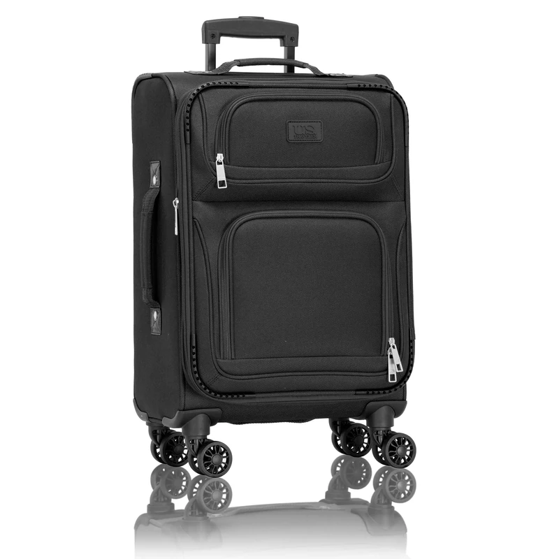 U.S. Traveler Rio Lightweight Softside Rolling Carry-on Suitcase, 4-Wheel, Black, 4-Wheel Single, U.s. Traveler Rio Lightweight Softside Rolling Carry-on Suitcase