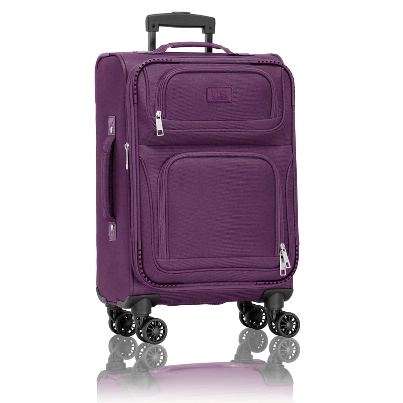 U.S. Traveler Rio Lightweight Softside Rolling Carry-on Suitcase, 4-Wheel, Purple, 4-Wheel Single, U.s. Traveler Rio Lightweight Softside Rolling Carry-on Suitcase