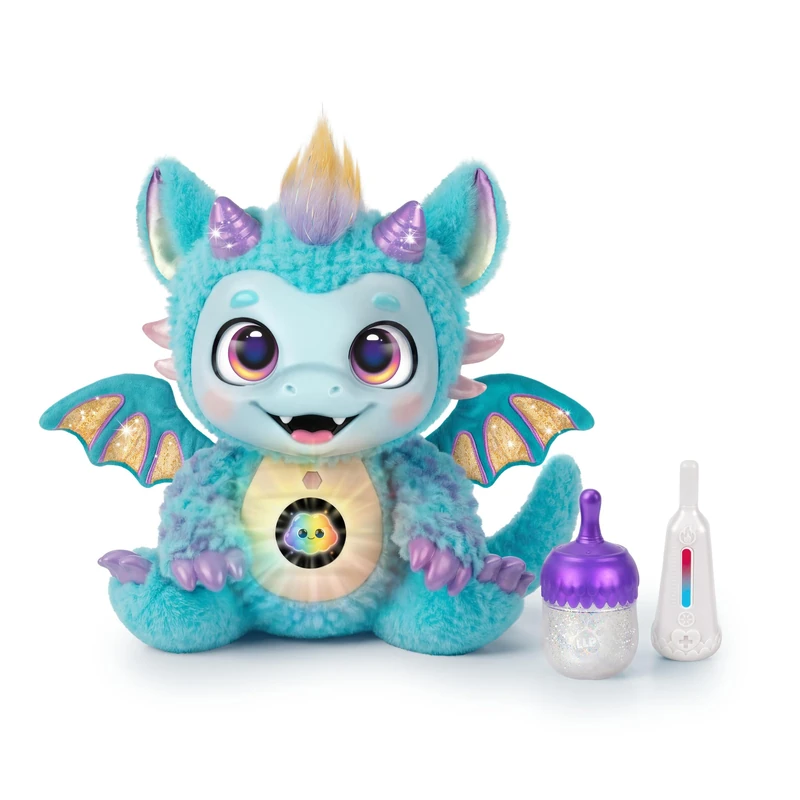 Little Live Pets My Magical Dragon - Skye, Interactive Plush with 60+ Sounds & Reactions, 26.8cm Tall, Magical Digital Belly Screen, 5 Ways To Play, Nurture with Accessories, Great For Ages 4+ - Image 1