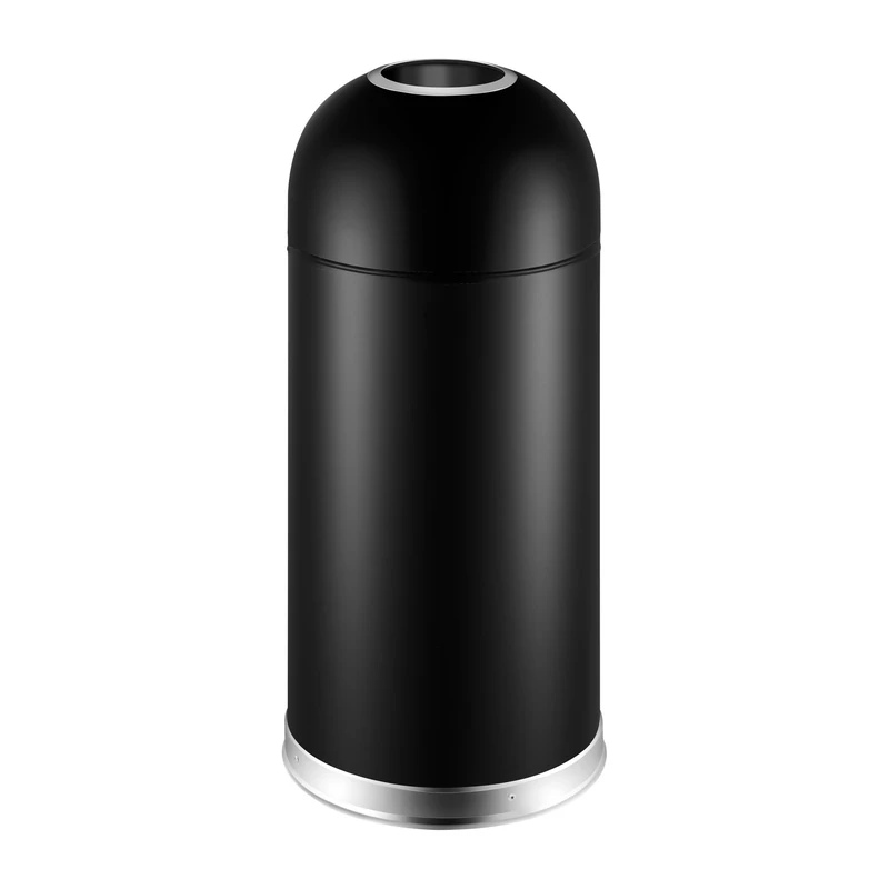 EKO 30L Eternal Matte Black Stainless Steel Commercial Indoor Outdoor Trash Can Extra Large Metal Trash Can for Home Office Metal Inner Bucket