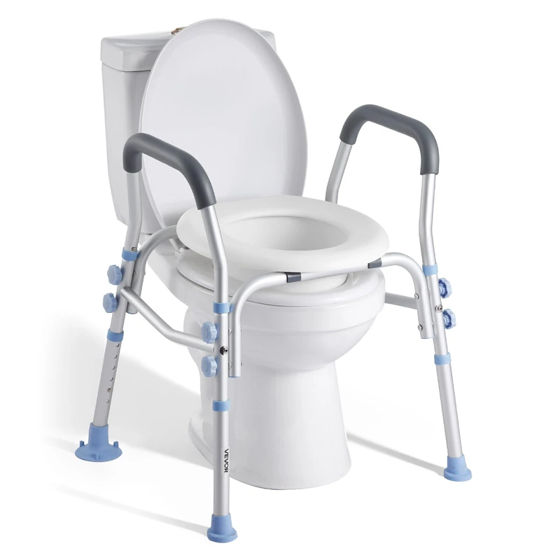 VEVOR Raised Toilet Seat with Arms - 300 lbs Capacity Riser