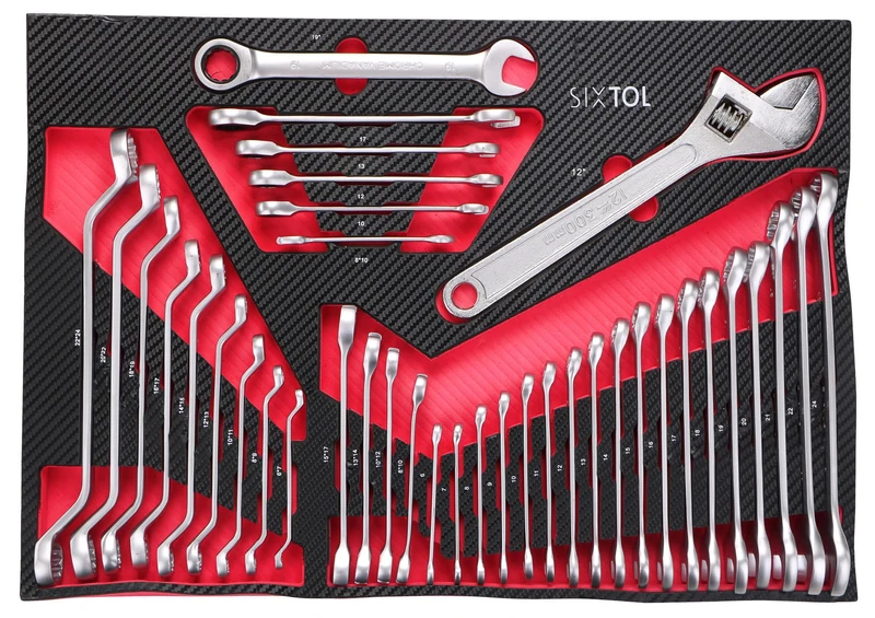 SIXTOL Mechanic Tool Tray 11 | Wrench Set Module 39pcs | EVA Tool Tray | Workshop Trolley Insert