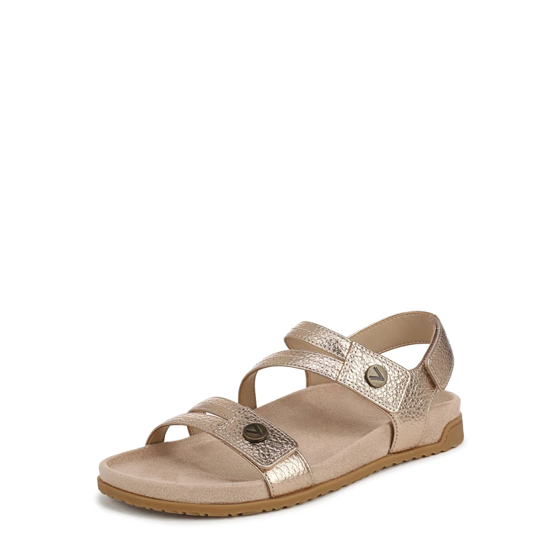 Vionic Women's Essie Flat Sandals, Bronze Leather, Wide Fit, UK 6