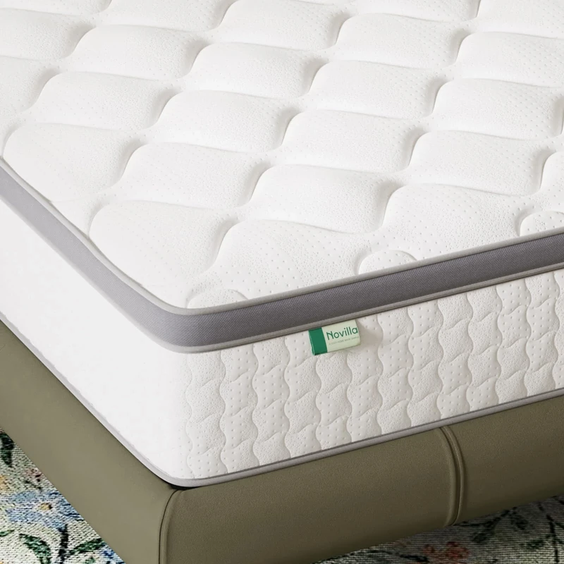 Novilla 4FT Small Double Mattress, 25cm Hybrid Pocket Sprung & Supportive Foam, Medium Firm, Low Sprung Feel Comfort Layer, Motion Isolation, Breathable Cover, Mattress in Box, 120x190cm, Nest Series