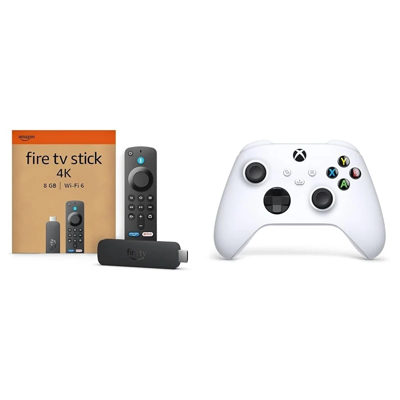Amazon Fire TV Stick 4K + Xbox Robot White Controller