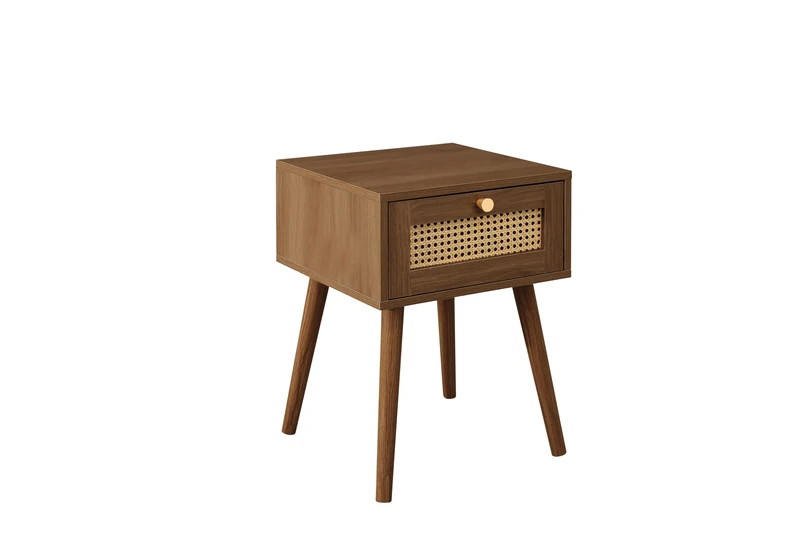 Birlea Croxley 1 Drawer Rattan Bedside Brown