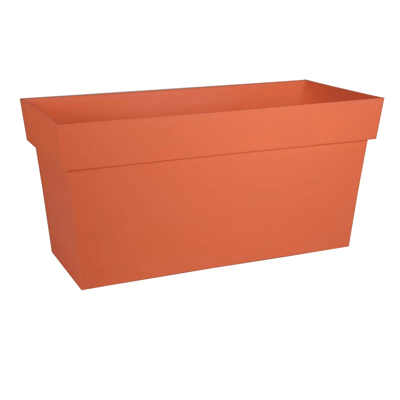 EDA - Tuscan wall 80 cm - Trough on wheels - Volume 74 L - with water reservoir and filter grid + watering chute - 79 x 35 x 39 cm - Clay Orange