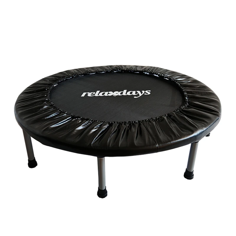 Relaxdays Indoor Mini Trampoline, Foldable, 95cm Ø, Up to 100kg, Sports & Gymnastics, Black