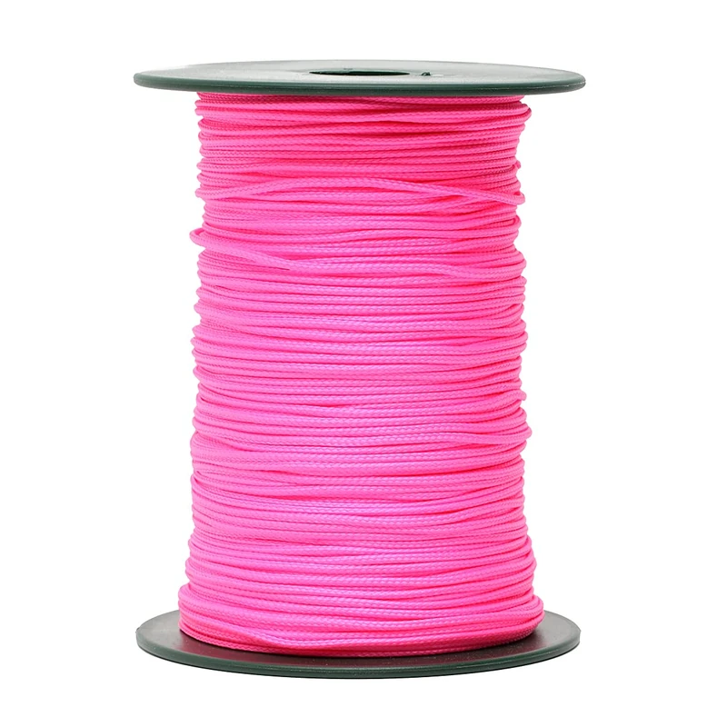 Flandria Polypropylene Braided Rope Fluorescent Pink Diameter 1.5 mm Spool 1000 Metres | Flexible Thin Rope Multi-Use for DIY, Garden, Craft