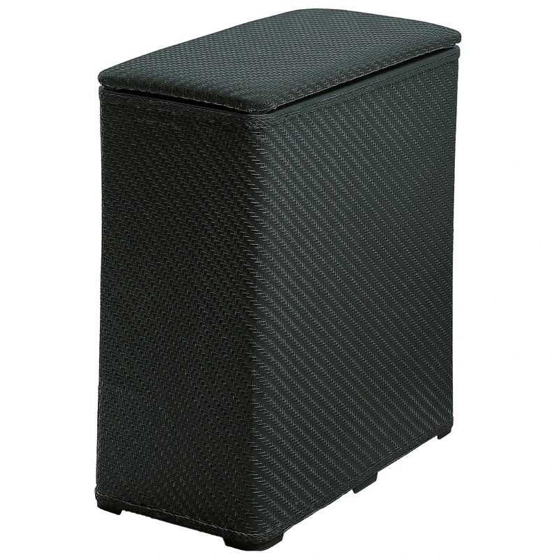 Gedy AMBROGIO Laundry Basket 60 L with Lid, Thermoplastic Resins, Black, 50 x 28 x 55 cm