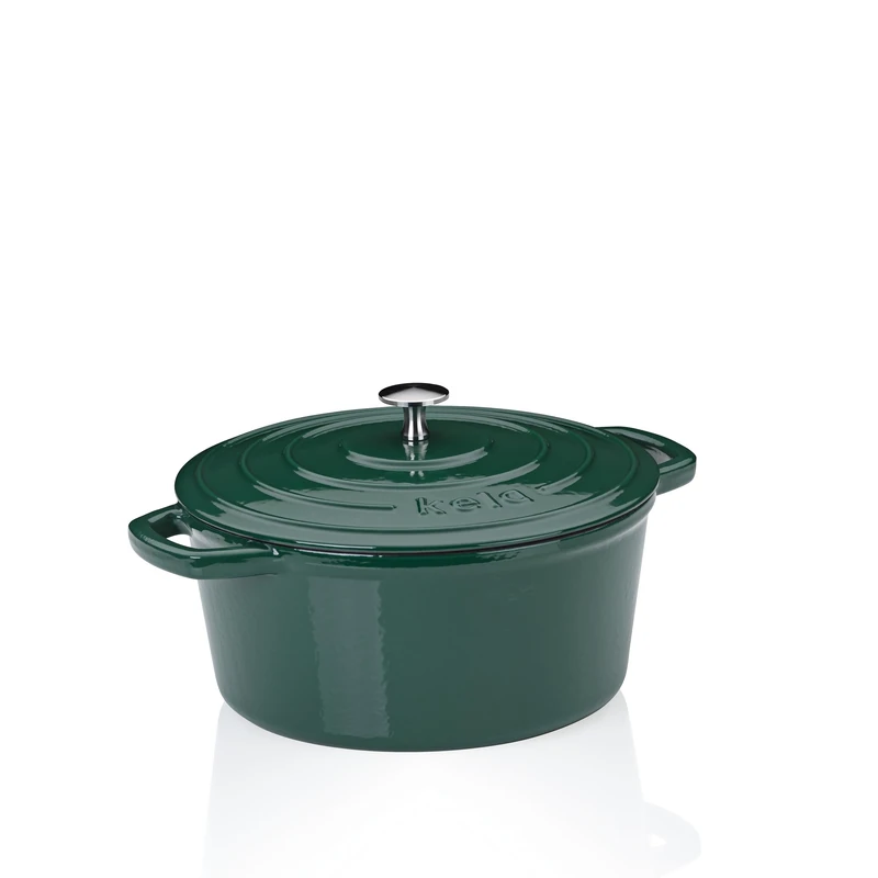 Kela Calido 4.6L Cast Iron Dutch Oven - Enamelled Green