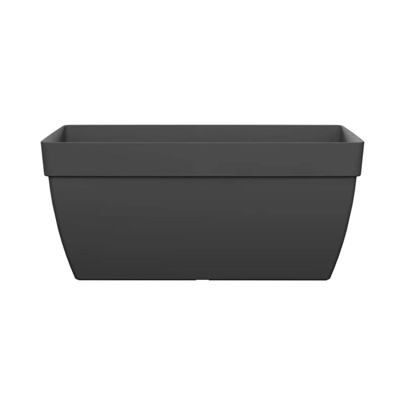 FLORUS Paris Terrace Trough 80cm - Planter for Outdoor - 100% Recycled Plastic – L76.4 x W36 x H31.4 - Grey/Anthracite