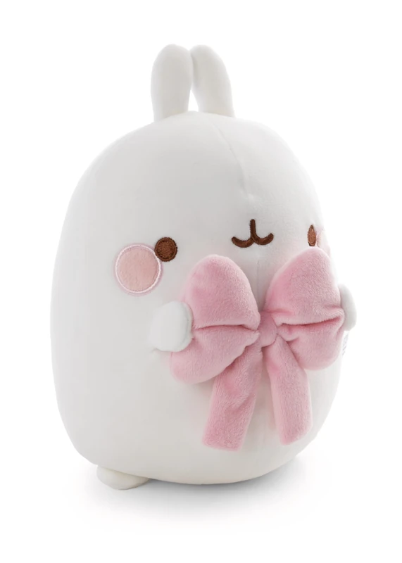 NICI 62786 Molang Stuffed Toy with Bow, Soft Animal Made of Soft Plush, Cute Plush Toy for Cuddling and Playing, for Children and Adults, Great Gift Idea, 48 cm, White