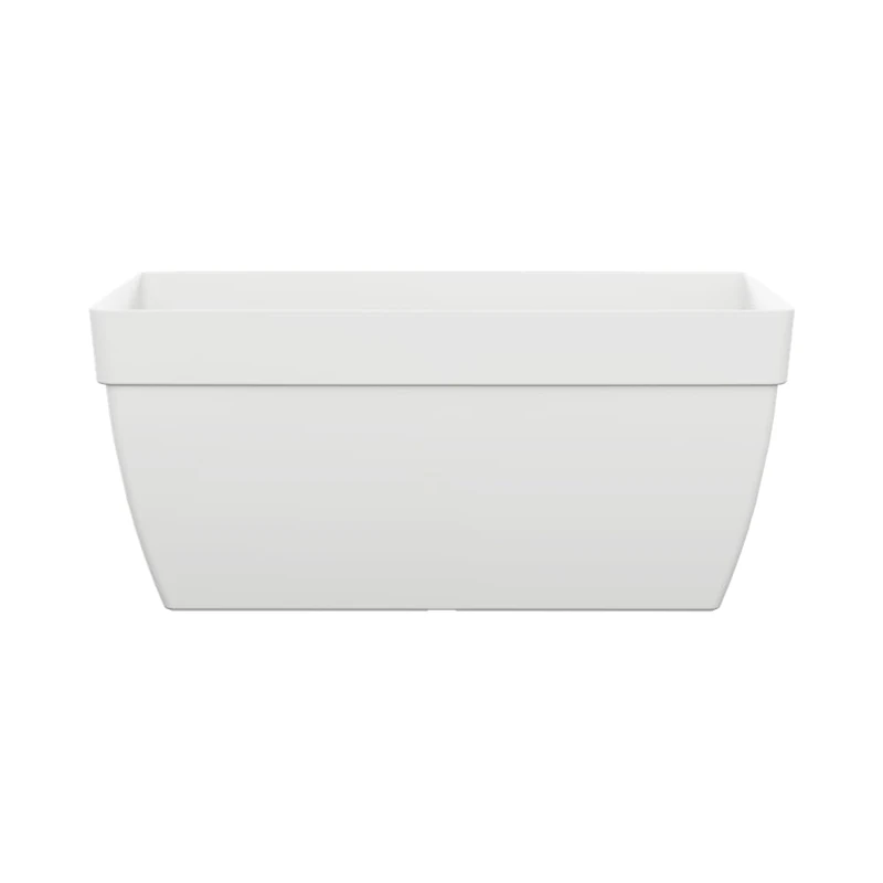 FLORUS Paris Terrace Trough 80cm - Planter for Outdoor - 100% Recycled Plastic – L76.4 x W36 x H31.4 - White/White