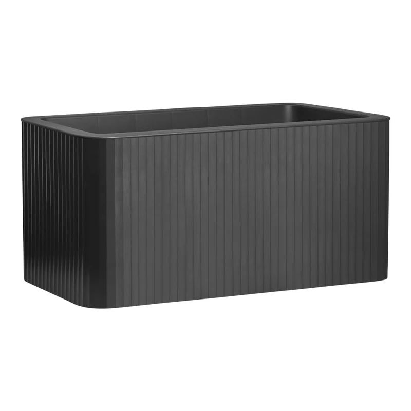FLORUS Jive Terrace Stripe 80cm - Planter for Outdoor - 100% Recycled Plastic – L78 x W39 x H37.2 - Grey/Anthracite