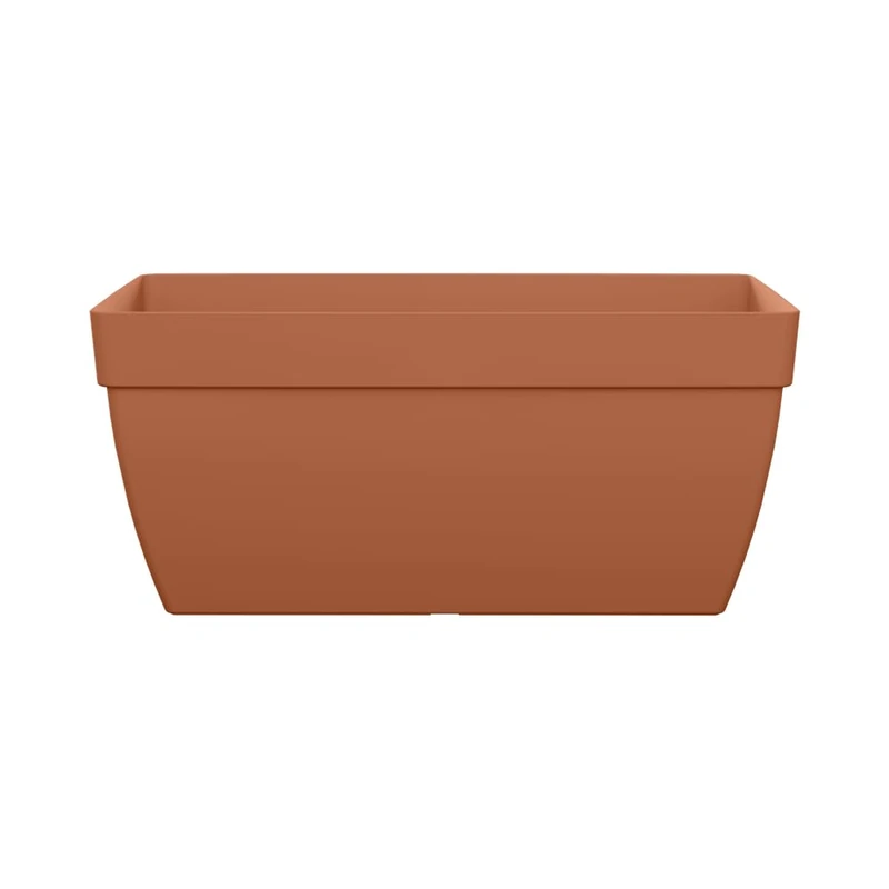 FLORUS Paris Terrace Trough 80cm - Planter for Outdoor - 100% Recycled Plastic – L76.4 x W36 x H31.4 - Beige/Terra