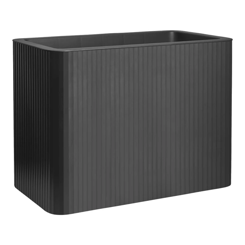 FLORUS Jive Terrace High Stripe 80cm - Planter for Outdoor - 100% Recycled Plastic – L39 x W78 x H60.2 - Grey/Anthracite