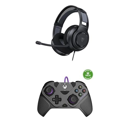 Bundle of Turtle Beach Atlas 200 Multiplatform Gaming Headset + Turtle Beach Victrix Gambit Prime Wired Tournament Controller for Xbox Series X or S, Xbox One and Windows PC