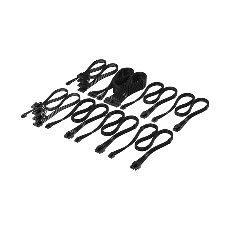 Corsair Elite Premium Type 5 Individual Sleeved PSU Cable Pro Kit – Low-Profile Cable Combs, Triple-Mesh Paracord Sleeve, Compatible Type 5 PSUs – Black