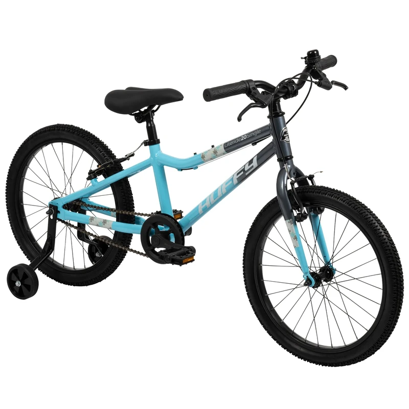 Huffy 20-inch Literide Single Speed Bike – Lagoon Blue and Moonstone Grey, aged 7 to 9 years old