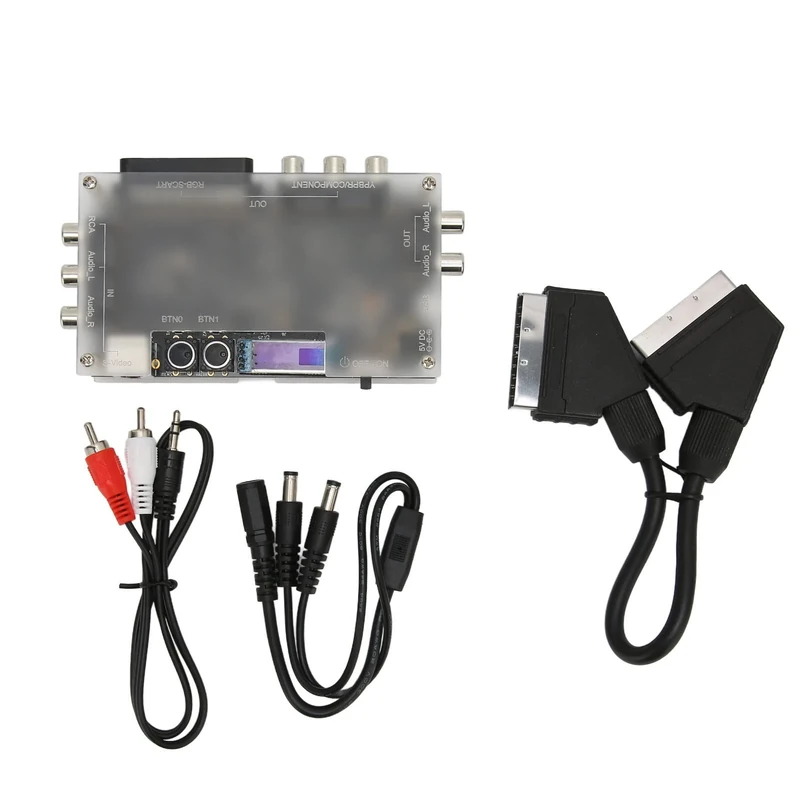 VETESHENM OSSC Add On Board, Dual Modes Line Double Smoothing HD Video Converter, Compound S Video Input for NTSC PAL Game Console, Compatible with Retro Gaming Systems Like NES, Saturn