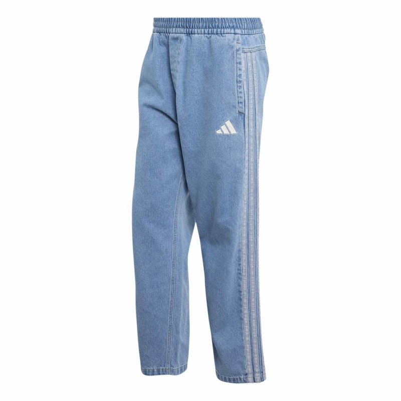 adidas Men's Stadium Regular Fit Denim Full Length Open Hem Trackpants Pants, Crystal Sky, S