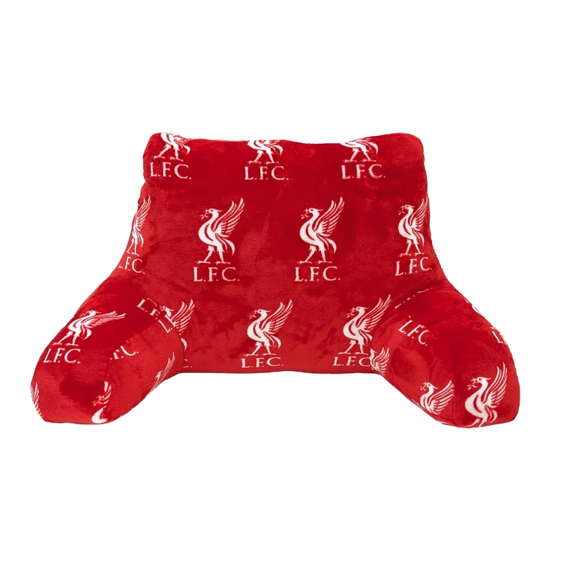 Liverpool FC Officially Licensed Cuddle Cushion | Super Soft Red and White Football Crest Chair Style Arm-Rest Pillow | Ultra Comfy | Perfect For Any Bedroom, on the Sofa - Image 1