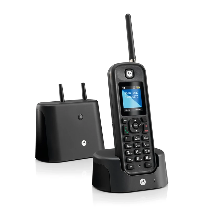 Motorola O201 Cordless Landline Home Phone, Long Range for use outdoors, Durable, IP67 Dust and Water resistant, Single Handset Pack