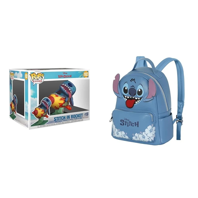 Funko Pop Rides Deluxe Stitch Rocket – Lilo & Stitch Collectible Figure, Disney Heady Backpack 24.5×29 cm 8L Blue
