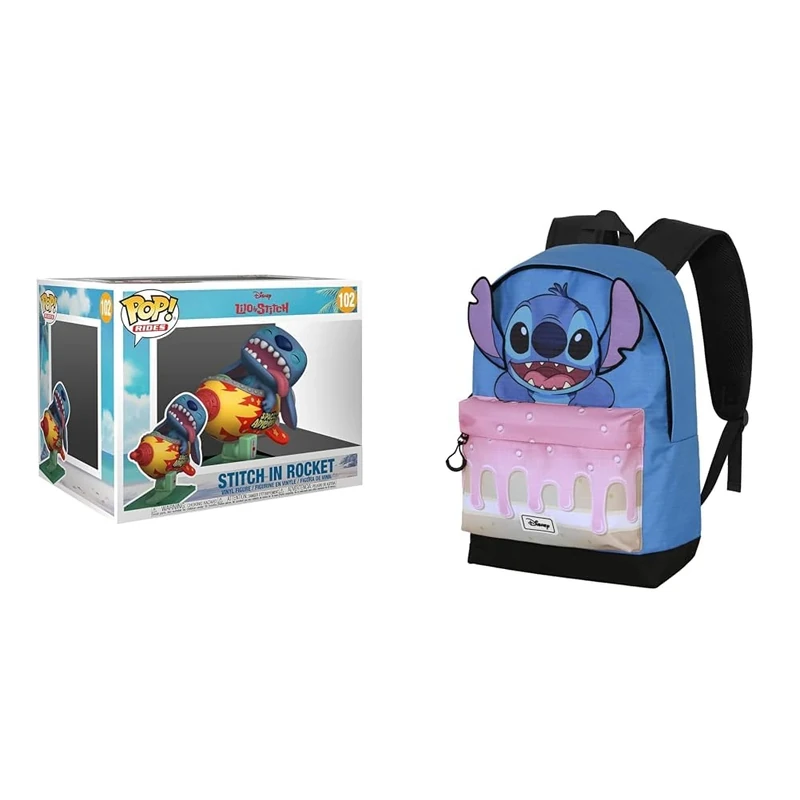 Funko Pop Rides Deluxe Stitch Rocket – Lilo & Stitch Collectible Figure, Disney Cake HS Fan Backpack 2.2 31×44 cm 24L Blue