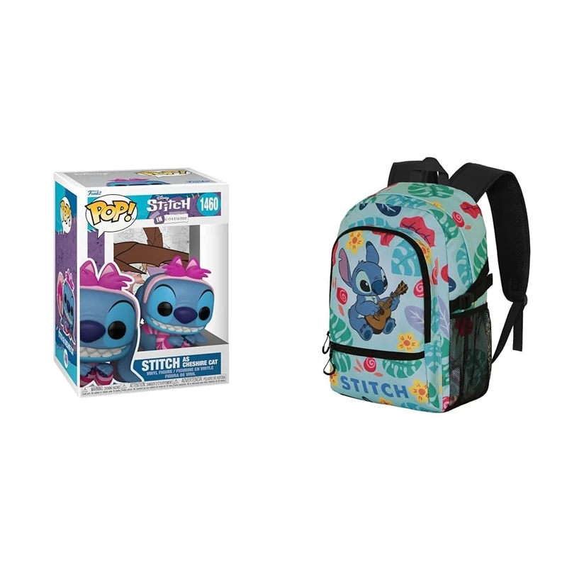 Funko Pop Disney Stitch Cheshire Costume – Lilo & Stitch Vinyl Figure, Disney Guitar Fan Fight Backpack 2.2 Green 31×44 cm 24L