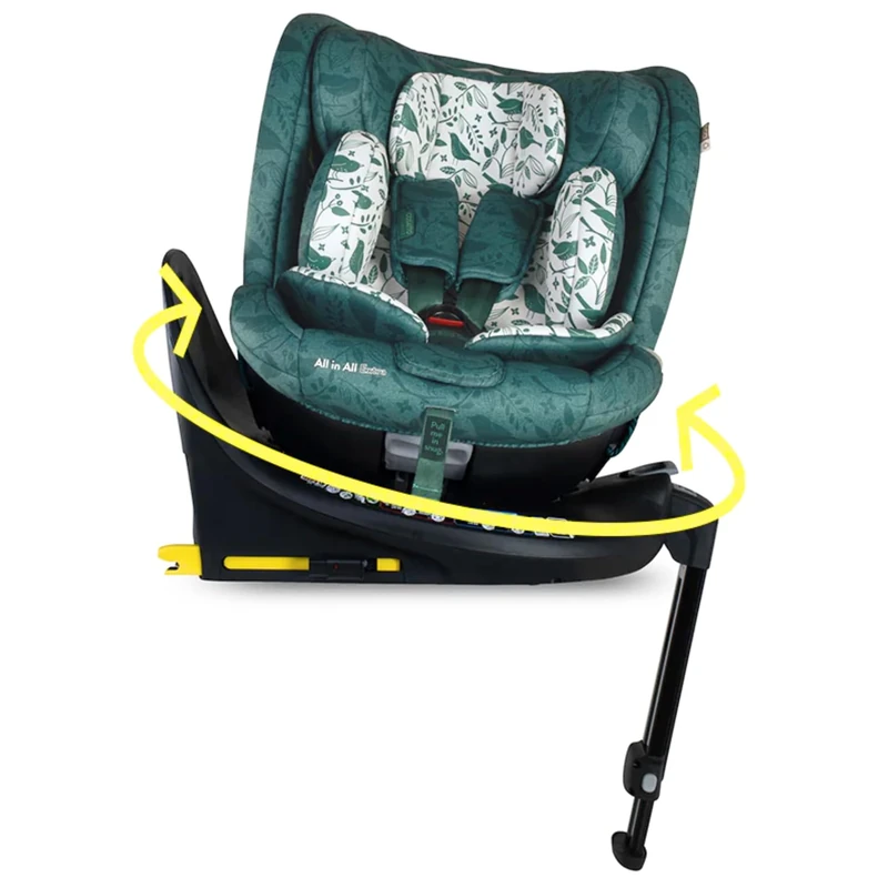 COSATTO All in All Extra i-Size 360° Spin Rotating Car Seat - 360° Swivel, Group 0+123, 0-36 kg, 0-12years, ISOFIX, ERF, Exclusive Anti-Escape System (Wildwood)