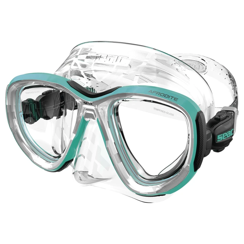 SEAC Afrodite, Low-Volume Dive Mask with 3 mm Tempered Lenses, Comfort Silicone Skirt, Adjustable 3D Buckle, Compatible with Optical Corrective Lenses (-1.0 to -6.0)