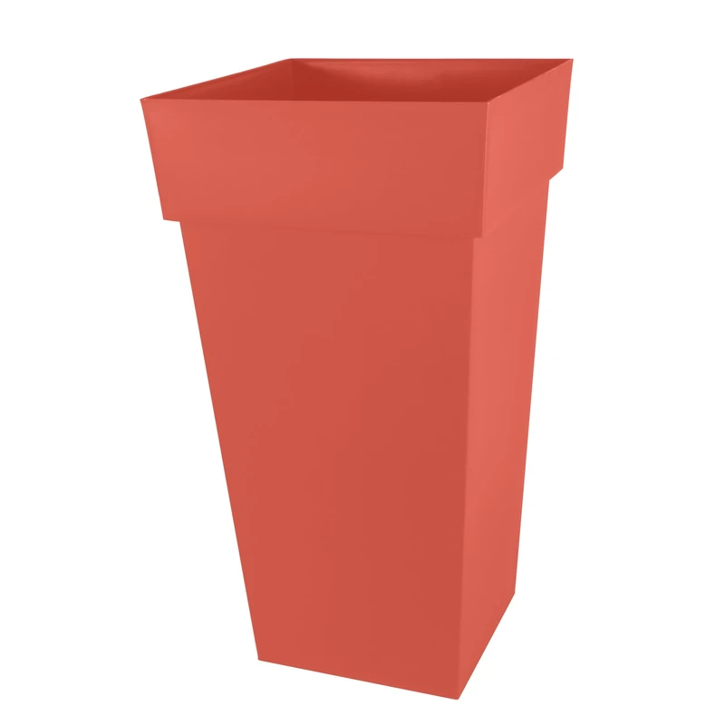 EDA - Tall Square Flower Pot XXL Tuscany - Volume 98 L - 43.3 x 43.3 x H.80 cm - Clay Orange