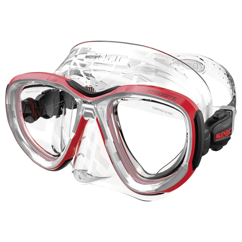 SEAC Afrodite, Low-Volume Dive Mask with 3 mm Tempered Lenses, Comfort Silicone Skirt, Adjustable 3D Buckle, Compatible with Optical Corrective Lenses (-1.0 to -6.0)