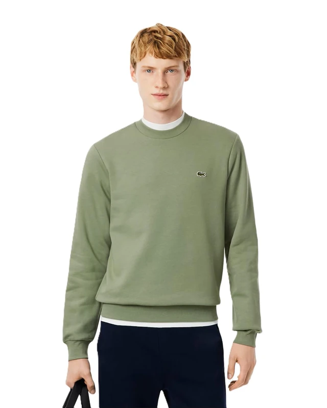 Lacoste Men's Fleece Crew Neck Sweatshirt, Thym, S