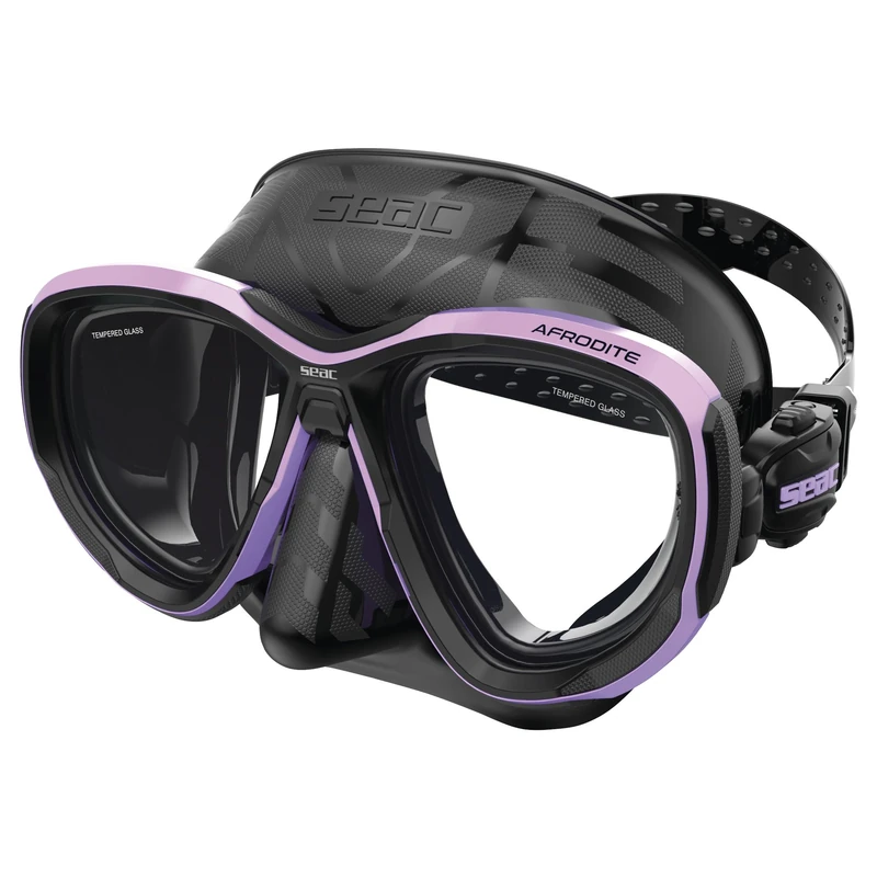 SEAC Afrodite, Low-Volume Dive Mask with 3 mm Tempered Lenses, Comfort Silicone Skirt, Adjustable 3D Buckle, Compatible with Optical Corrective Lenses (-1.0 to -6.0)