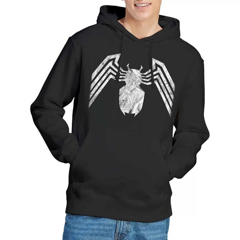 Marvel Venom Emblem Unisex Hoodie, Black, X-Large