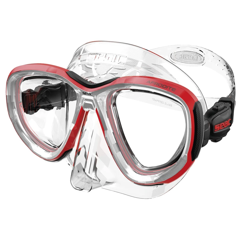 SEAC Afrodite, Low-Volume Dive Mask with 3 mm Tempered Lenses, Comfort Silicone Skirt, Adjustable 3D Buckle, Compatible with Optical Corrective Lenses (-1.0 to -6.0)