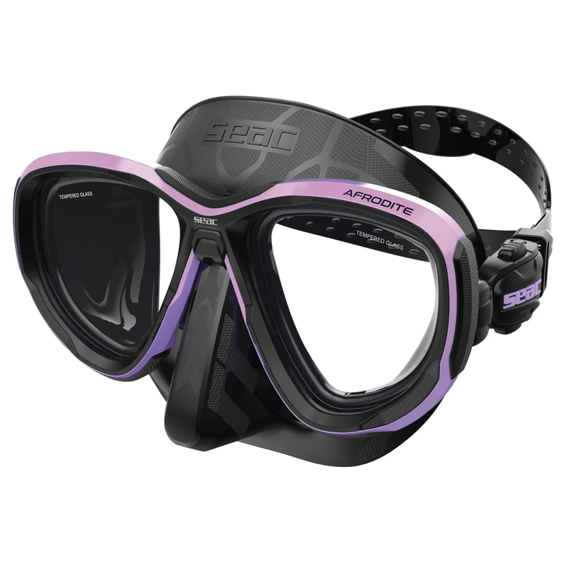 SEAC Afrodite, Low-Volume Dive Mask with 3 mm Tempered Lenses, Comfort Silicone Skirt, Adjustable 3D Buckle, Compatible with Optical Corrective Lenses (-1.0 to -6.0)