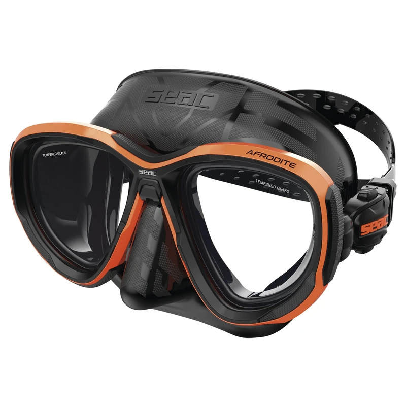 SEAC Afrodite, Low-Volume Dive Mask with 3 mm Tempered Lenses, Comfort Silicone Skirt, Adjustable 3D Buckle, Compatible with Optical Corrective Lenses (-1.0 to -6.0)