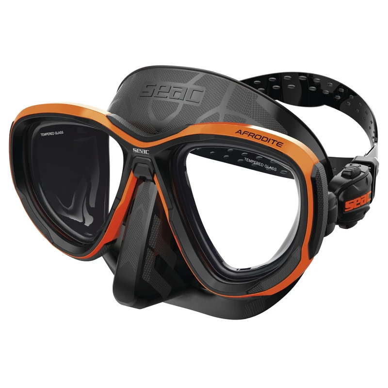 SEAC Afrodite, Low-Volume Dive Mask with 3 mm Tempered Lenses, Comfort Silicone Skirt, Adjustable 3D Buckle, Compatible with Optical Corrective Lenses (-1.0 to -6.0)